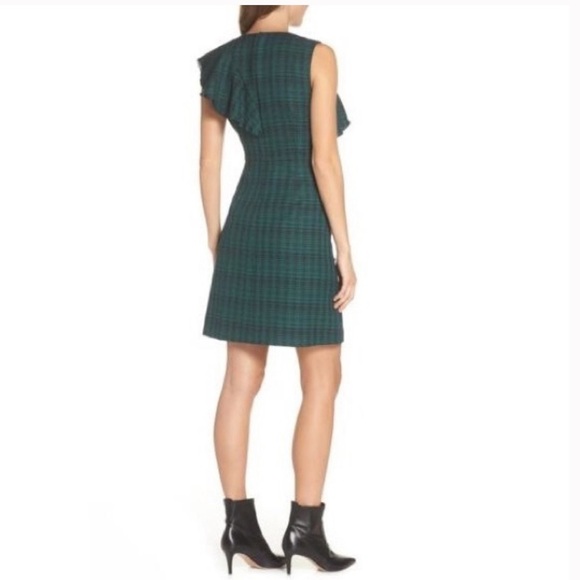 NWT Chelsea28 Ruffle Detail Plaid Sheath Dress Size 10 - Picture 5 of 16